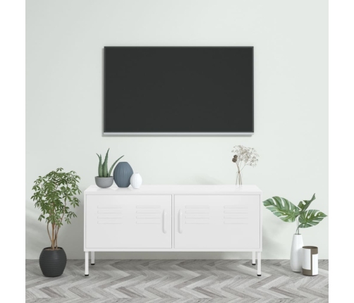 Mueble para TV de acero blanco 105x35x50 cm