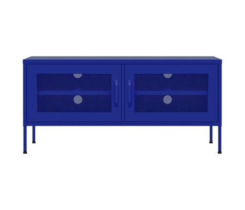 vidaXL Mueble para TV de acero azul marino 105x35x50 cm