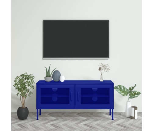 Mueble para TV de acero azul marino 105x35x50 cm