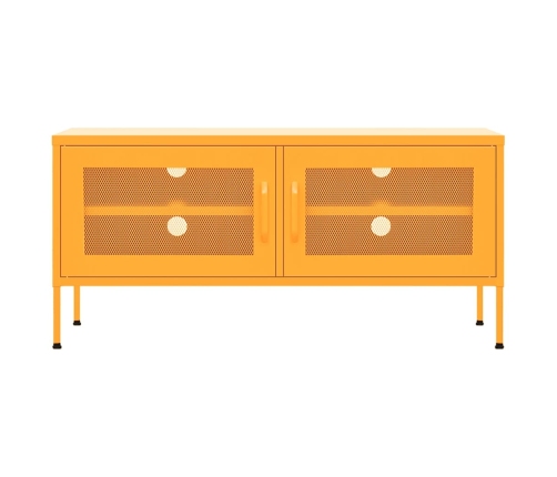 Mueble para TV de acero amarillo mostaza 105x35x50 cm