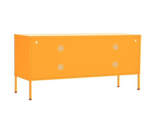 Mueble para TV de acero amarillo mostaza 105x35x50 cm