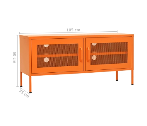 Mueble para TV de acero naranja 105x35x50 cm