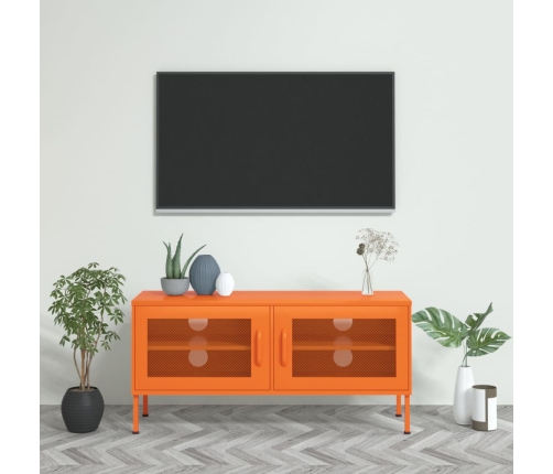 Mueble para TV de acero naranja 105x35x50 cm