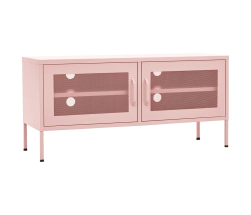 Mueble para TV de acero rosa 105x35x50 cm