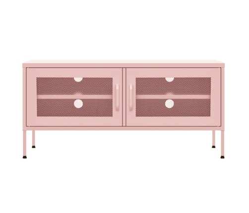 Mueble para TV de acero rosa 105x35x50 cm