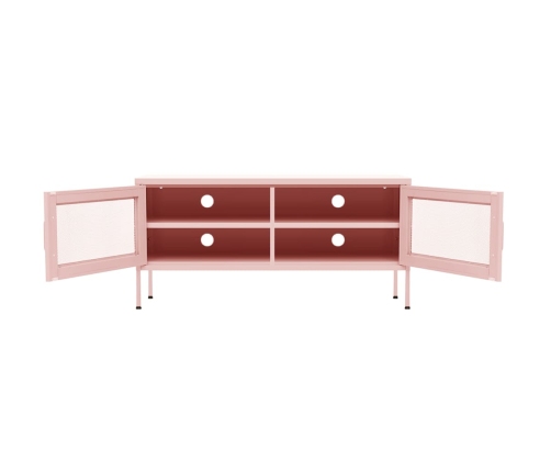 Mueble para TV de acero rosa 105x35x50 cm