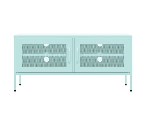 Mueble para TV de acero verde menta 105x35x50 cm