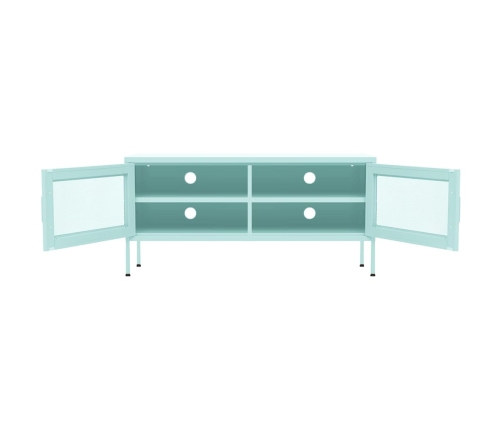 Mueble para TV de acero verde menta 105x35x50 cm