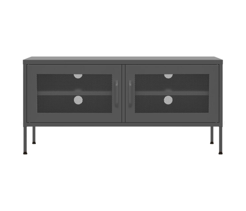 Mueble para TV de acero gris antracita 105x35x50 cm