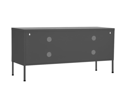 Mueble para TV de acero gris antracita 105x35x50 cm