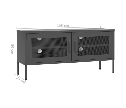 Mueble para TV de acero gris antracita 105x35x50 cm