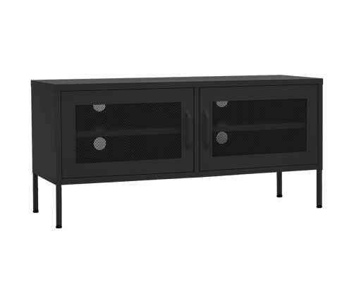 Mueble para TV de acero negro 105x35x50 cm