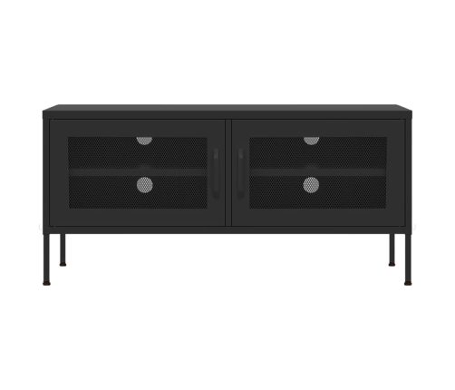 Mueble para TV de acero negro 105x35x50 cm