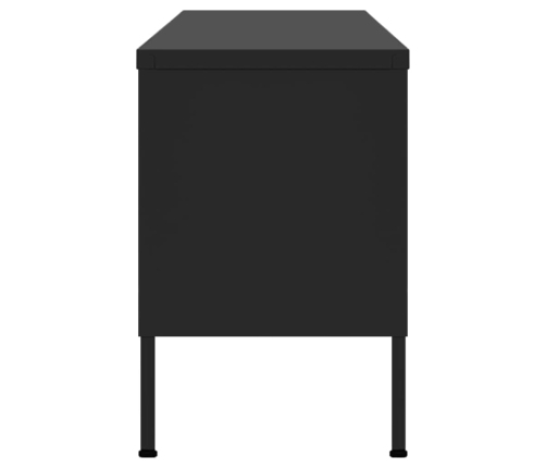 Mueble para TV de acero negro 105x35x50 cm