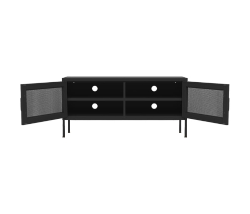 Mueble para TV de acero negro 105x35x50 cm