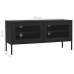 Mueble para TV de acero negro 105x35x50 cm