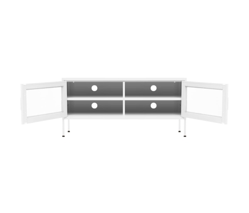 vidaXL Mueble para TV de acero blanco 105x35x50 cm