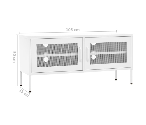 vidaXL Mueble para TV de acero blanco 105x35x50 cm