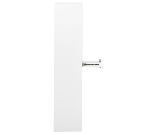 Armario oficina acero vidrio templado blanco 90x40x180 cm