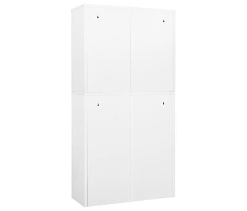 Armario oficina acero vidrio templado blanco 90x40x180 cm