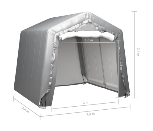 Carpa de almacenamiento acero gris 240x240 cm