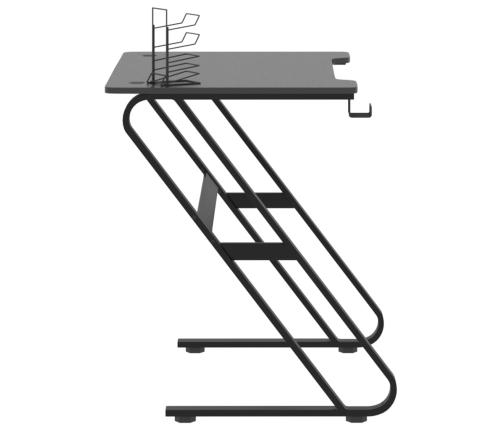 Escritorio gaming con patas en forma de ZZ negro 90x60x75 cm
