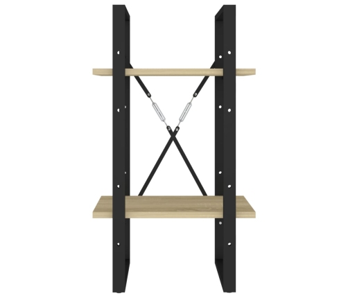 Estantería de 2 niveles contrachapada roble Sonoma 40x30x70 cm