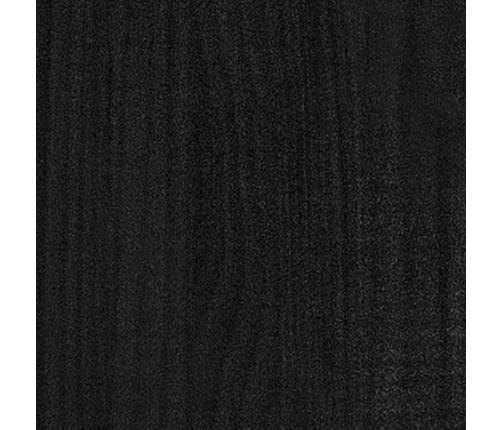 Estantería 2 niveles madera maciza de pino negra 40x30x70 cm