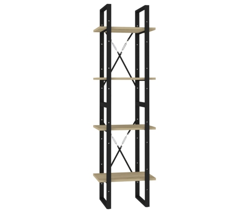 Estantería de 4 niveles contrachapada roble Sonoma 40x30x140 cm