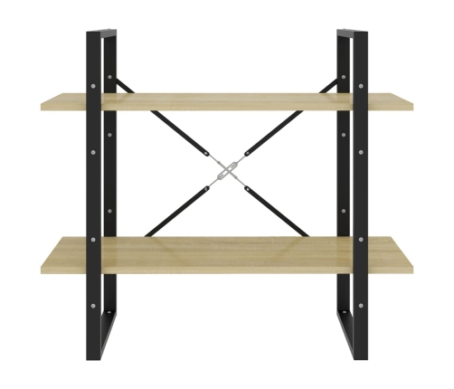 vidaXL Estantería de 2 niveles contrachapada roble Sonoma 80x30x70 cm