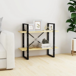 Estantería de 2 niveles madera maciza de pino 80x30x70 cm