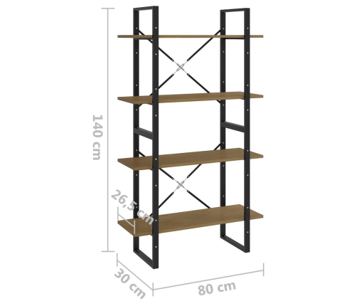 vidaXL Estantería de 4 niveles madera maciza de pino 80x30x140 cm