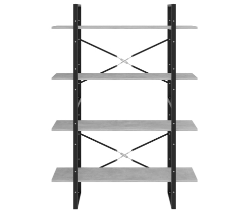 Estantería 4 niveles contrachapada gris hormigón 100x30x140 cm
