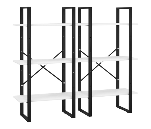 Estantería de madera contrachapada blanca 60x30x210 cm