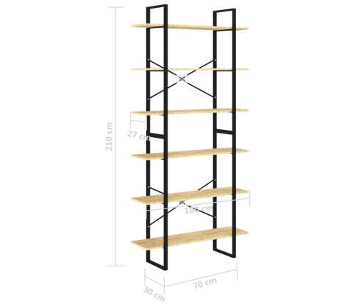 vidaXL Estantería alta madera maciza de pino 100x30x210 cm