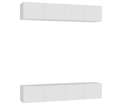 vidaXL Muebles para TV 4 uds madera contrachapada blanco 80x30x30 cm