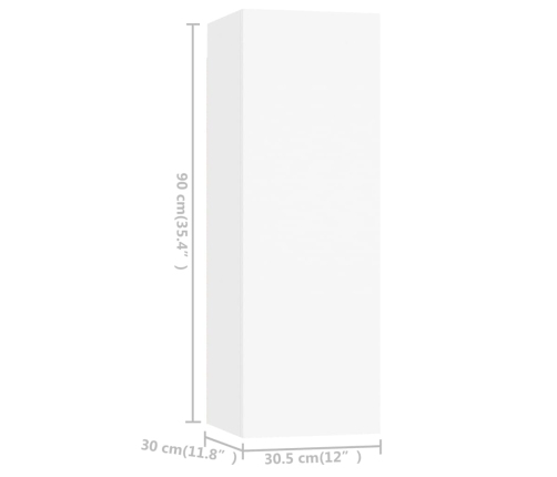 vidaXL Juego de mueble para TV de 5 piezas madera de ingeniería blanco