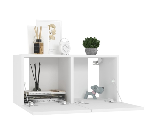 vidaXL Juego de mueble para TV de 10 piezas aglomerado blanco