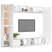 vidaXL Juego de mueble para TV de 8 piezas aglomerado blanco