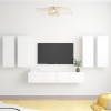 Juego de mueble para TV de 6 piezas aglomerado blanco