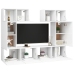 Set de muebles de salón TV 6 piezas madera de ingeniería blanco