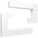 Set de muebles para TV 8 piezas madera contrachapada blanco