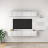 vidaXL Mueble de TV 8 piezas de madera contrachapada blanco