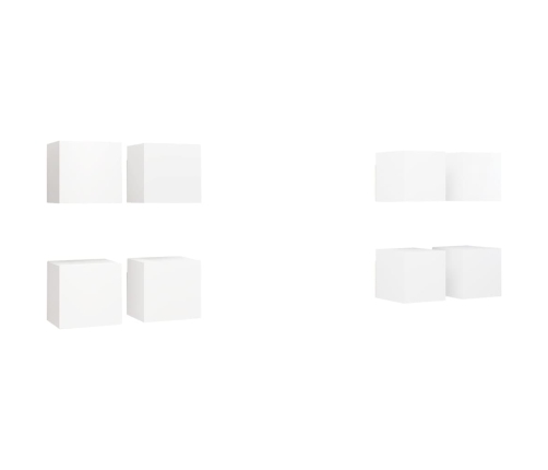 Muebles de pared para TV 8 uds blanco 30,5x30x30 cm