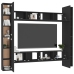 Set de muebles de salón TV 8 piezas madera ingeniería negro