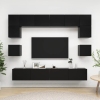 Set de muebles de salón TV 8 piezas madera ingeniería negro