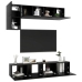 Set de muebles de salón TV 5 piezas madera ingeniería negro