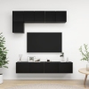 Set de muebles de salón TV 5 piezas madera ingeniería negro