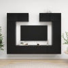 Set de muebles de salón TV 6 piezas madera de ingeniería negro