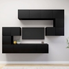 Set de muebles de salón TV 8 piezas madera ingeniería negro